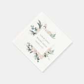 ZFT BLUSH GOLD FLORAL LIJST WATERVERF WEDING SERVET (Hoek)