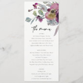 ZFT PEACH PAARSE LILA WATERVERF FLORAL WEDING MENU (Voorkant)