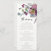 ZFT PEACH PAARSE LILA WATERVERF FLORAL WEDING MENU (Voorkant / Achterkant)