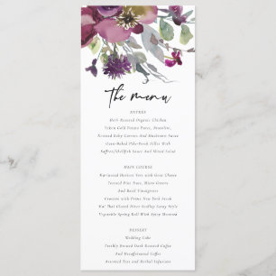 ZFT PEACH PAARSE LILA WATERVERF FLORAL WEDING MENU