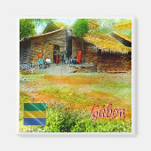 zGA003 GABON, Collectie Tropenmuseum, Fridge Magneet (Voorkant)