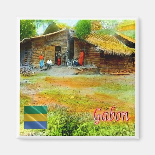 zGA003 GABON, Collectie Tropenmuseum, Fridge Magneet (Voorkant)