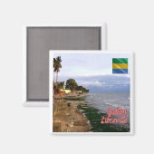 zGA005 LIBREVILLE, Gabon, Afrika, Fridge Magneet (Voorkant / Achterkant)