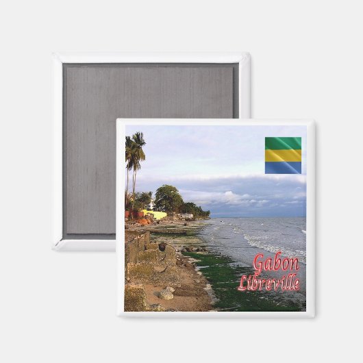 zGA005 LIBREVILLE, Gabon, Afrika, Fridge Magneet (Voorkant / Achterkant)