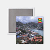 zGD005 SAINT GEORGE, Grenada, Amerika, Fridge Magneet (Voorkant / Achterkant)