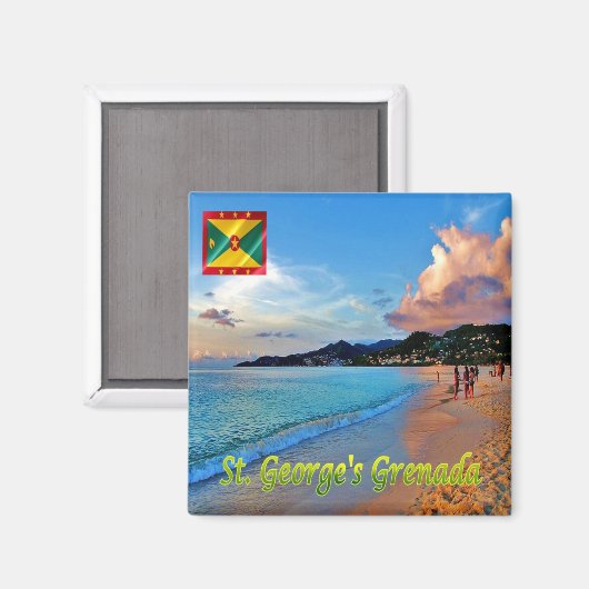 zGD007 SAINT GEORGE, Grand Ans, Grenada, Fridge Magneet (Voorkant / Achterkant)