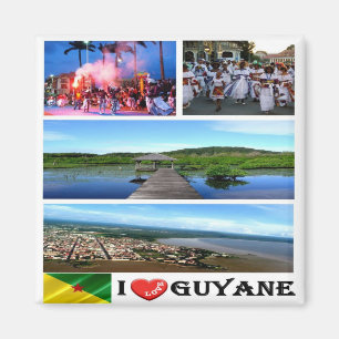 zGF005 FRENCH GUYANA I Love, Mosaic, Fridge Magneet