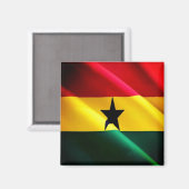 zGH002 GHANA, Waving Flag, Afrika, Fridge Magneet (Voorkant / Achterkant)