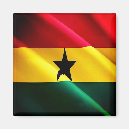 zGH002 GHANA, Waving Flag, Afrika, Fridge Magneet (Voorkant)