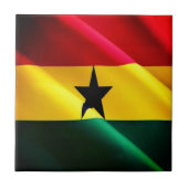 zGH002 GHANA, zwaaiende vlag, Afrika, Tegeltje (Voorkant)