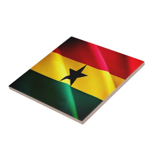 zGH002 GHANA, zwaaiende vlag, Afrika, Tegeltje (Zijkant)