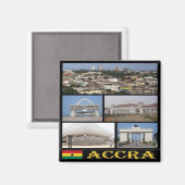zGH004 ACCRA, Mosaic, Ghana, Afrika, Fridge Magneet (Voorkant / Achterkant)