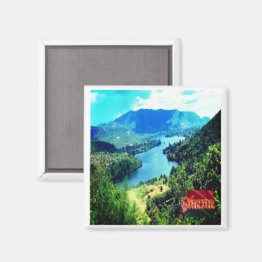 zGH006 GHANA, Volta Lake, Afrika, Fridge Magneet (Voorkant / Achterkant)