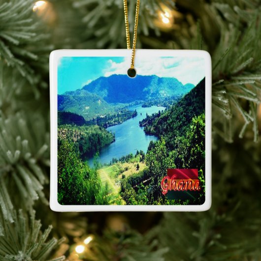 zGH006 GHANA, Volta Lake, Afrika, Keramisch Ornament (Boom)