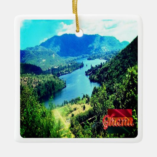 zGH006 GHANA, Volta Lake, Afrika, Keramisch Ornament (Voorkant)