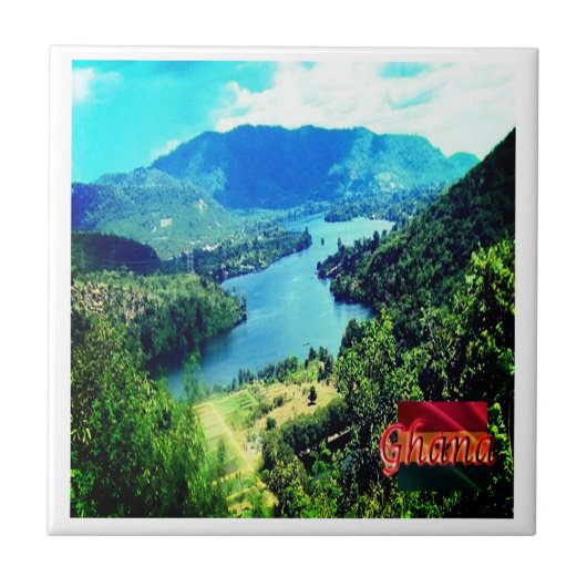 zGH006 GHANA, Volta Lake, Afrika, Tegeltje (Voorkant)