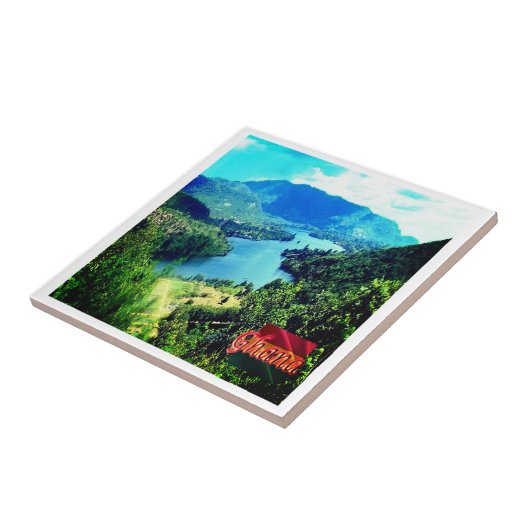 zGH006 GHANA, Volta Lake, Afrika, Tegeltje (Zijkant)