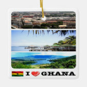 zGH007 GHANA I Love, Mozaïek, Afrika, Keramisch Ornament (Voorkant)