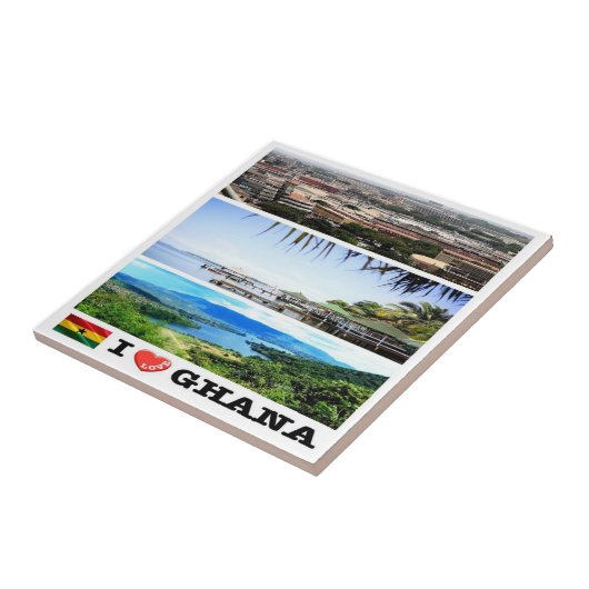 zGH007 GHANA I Love, Mozaïek, Afrika, Tegeltje (Zijkant)