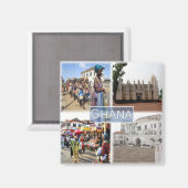 zGH008 GHANA, Mozaïek, Afrika, Fridge Magneet (Voorkant / Achterkant)