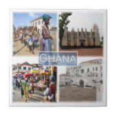 zGH008 GHANA, Mozaïek, Afrika, Tegeltje (Voorkant)