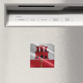 zGI002 GIBRALTAR waving FLAG, Fridge Magneet (Insitu (Vaatwasser))