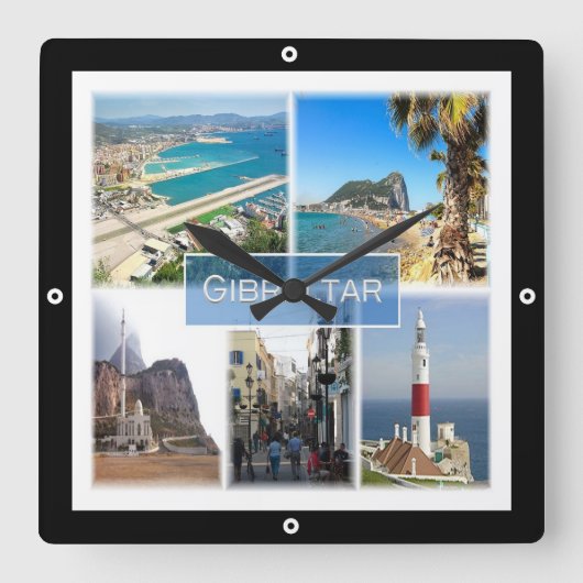 zGI004 GIBRALTAR, Europa, Vierkante Klok (Voorkant)