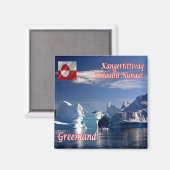 zGL006 SCORESBY SUND, Iceberg, Groenland, Fridge Magneet (Voorkant / Achterkant)