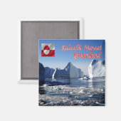 zGL010 GREENLAND, Icebergs, Fridge Magneet (Voorkant / Achterkant)