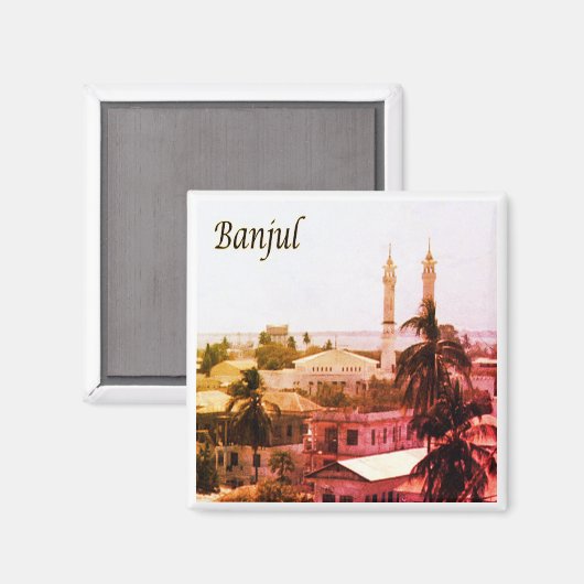 zGM004 BANJUL, Gambia, Afrika, Fridge Magneet (Voorkant / Achterkant)