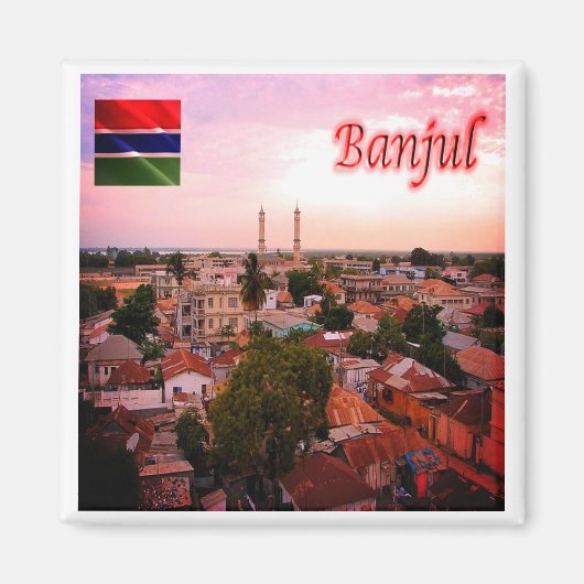 zGM005 BANJUL, Gambia, Afrika, Fridge Magneet (Voorkant)