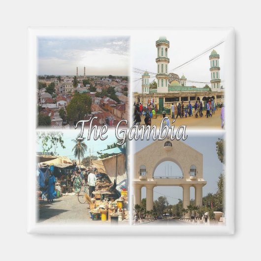 zGM009 GAMBIA, Mozaïek, Afrika, Fridge Magneet (Voorkant)