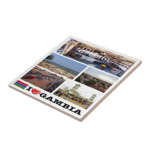 zGM010 GAMBIA I Love, Mozaïek, Afrika, Tegeltje