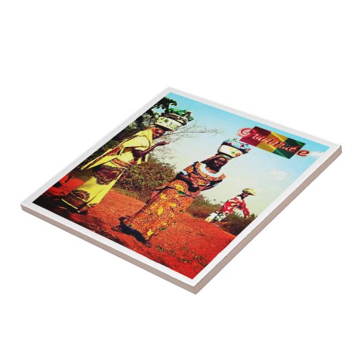 zGN007 GUINEA, Fuel Vrouwen, Afrika, Tegeltje (Zijkant)