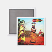 zGN007 GUINEA, Fule-vrouwen, Afrika, Koelkast Magneet (Voorkant / Achterkant)