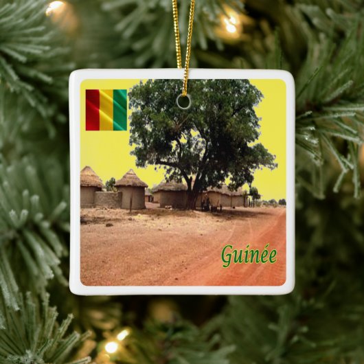 zGN009 GUINEA, Siguiri dorp, Afrika, Keramisch Ornament (Boom)