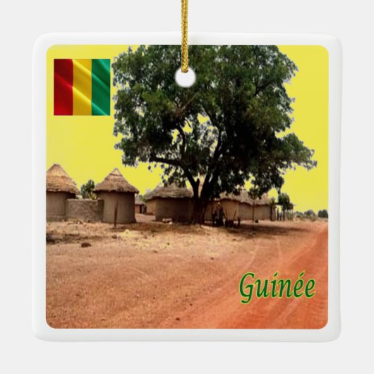 zGN009 GUINEA, Siguiri dorp, Afrika, Keramisch Ornament (Achterkant)