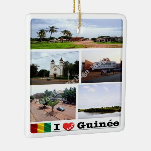 zGN010 GUINEA I Love, Mozaïek, Afrika, Keramisch Ornament (Rechts)