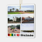 zGN010 GUINEA I Love, Mozaïek, Afrika, Keramisch Ornament (Links)