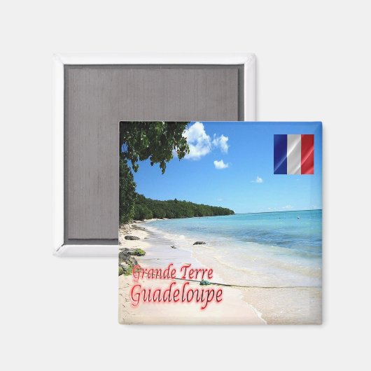 zGP004 GUADELOUPE, Grande Terre, Beach, Fridge Magneet (Voorkant / Achterkant)