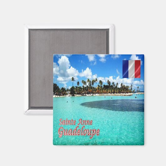 zGP009 SAINTE ANNE BEACH, Guadeloupe, Fridge Magneet (Voorkant / Achterkant)