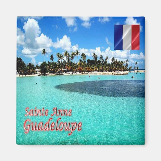 zGP009 SAINTE ANNE BEACH, Guadeloupe, Fridge Magneet (Voorkant)