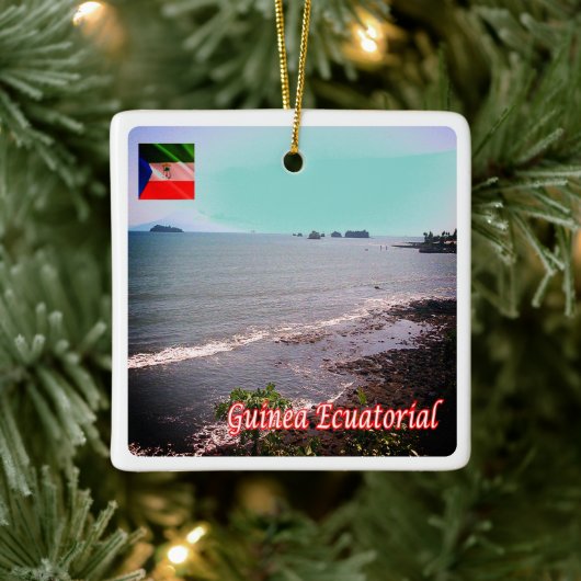 zGQ005 EQUATORIAAL-GUINEA, Panorama, Afrika, Keramisch Ornament (Boom)