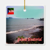 zGQ005 EQUATORIAAL-GUINEA, Panorama, Afrika, Keramisch Ornament (Achterkant)