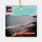 zGQ005 EQUATORIAAL-GUINEA, Panorama, Afrika, Keramisch Ornament (Voorkant)