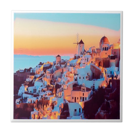 zGR011 SANTORINI, Griekenland, Tegeltje (Voorkant)