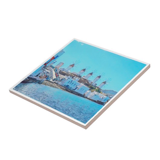 zGR017 MYKONOS - Zee Uitzicht, Griekenland, Tegeltje (Zijkant)