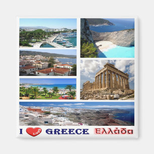 zGR026 GRIEKENLAND "I Love", Mosaic, Fridge Magneet