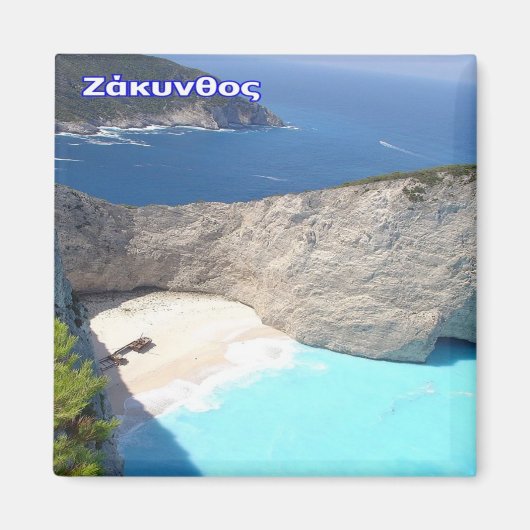 zGR028 ZANTE, Navagio Beach, Griekenland, Fridge Magneet (Voorkant)