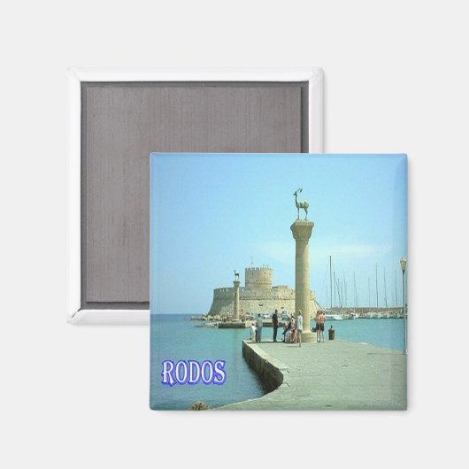 zGR036 RHODES, Griekenland, Koelkast Magneet (Voorkant / Achterkant)